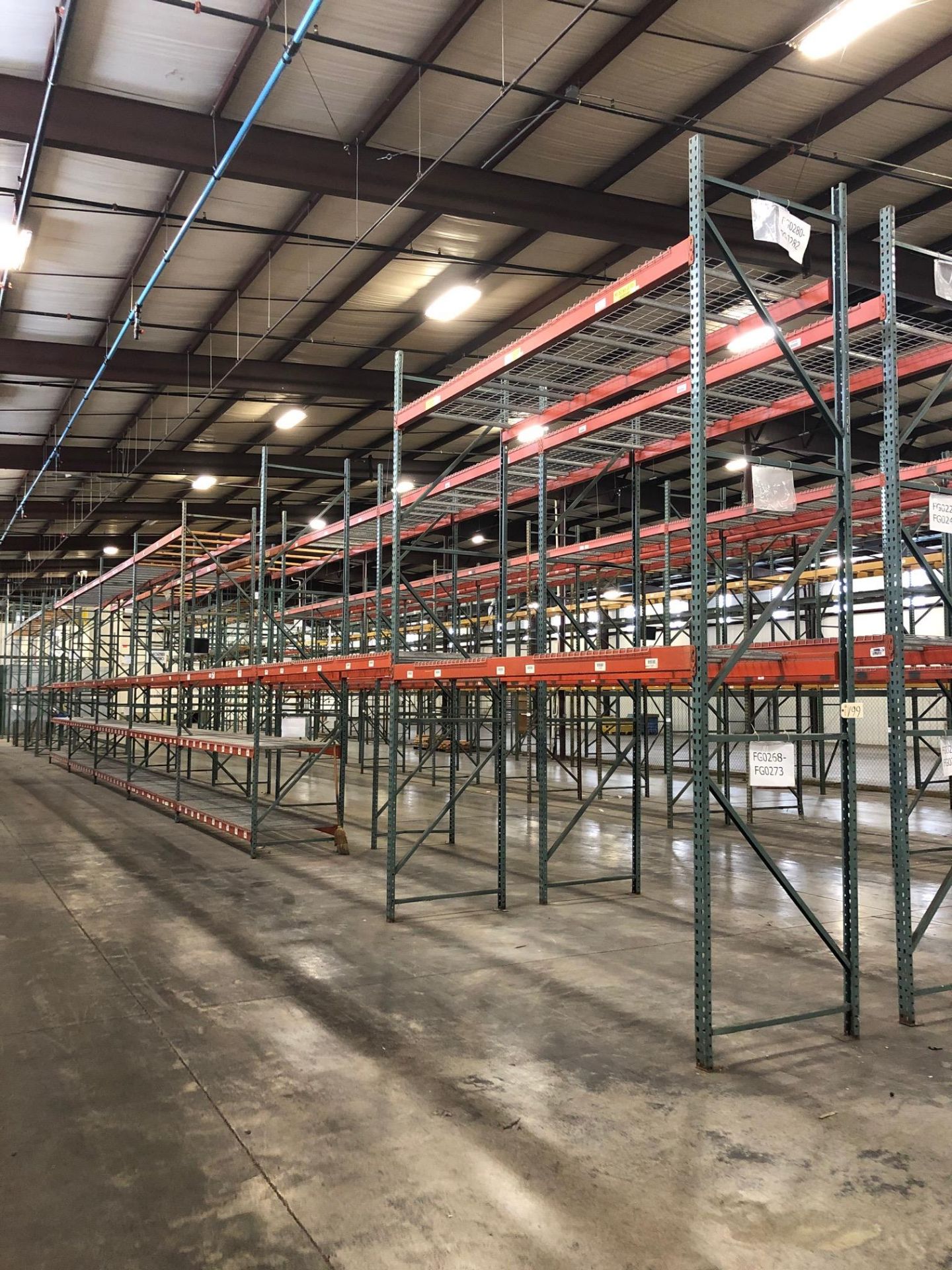 7 Sections of 3'D x 12'W x 20'H Pallet Racking