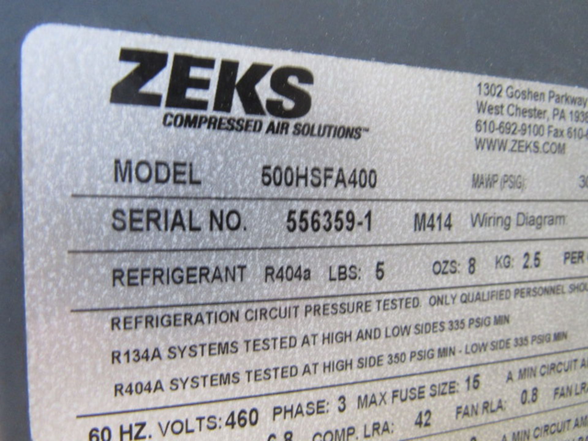 Zeks Model 500HSFA400 Heat Sink True Cycling Air Dryer - Image 3 of 3