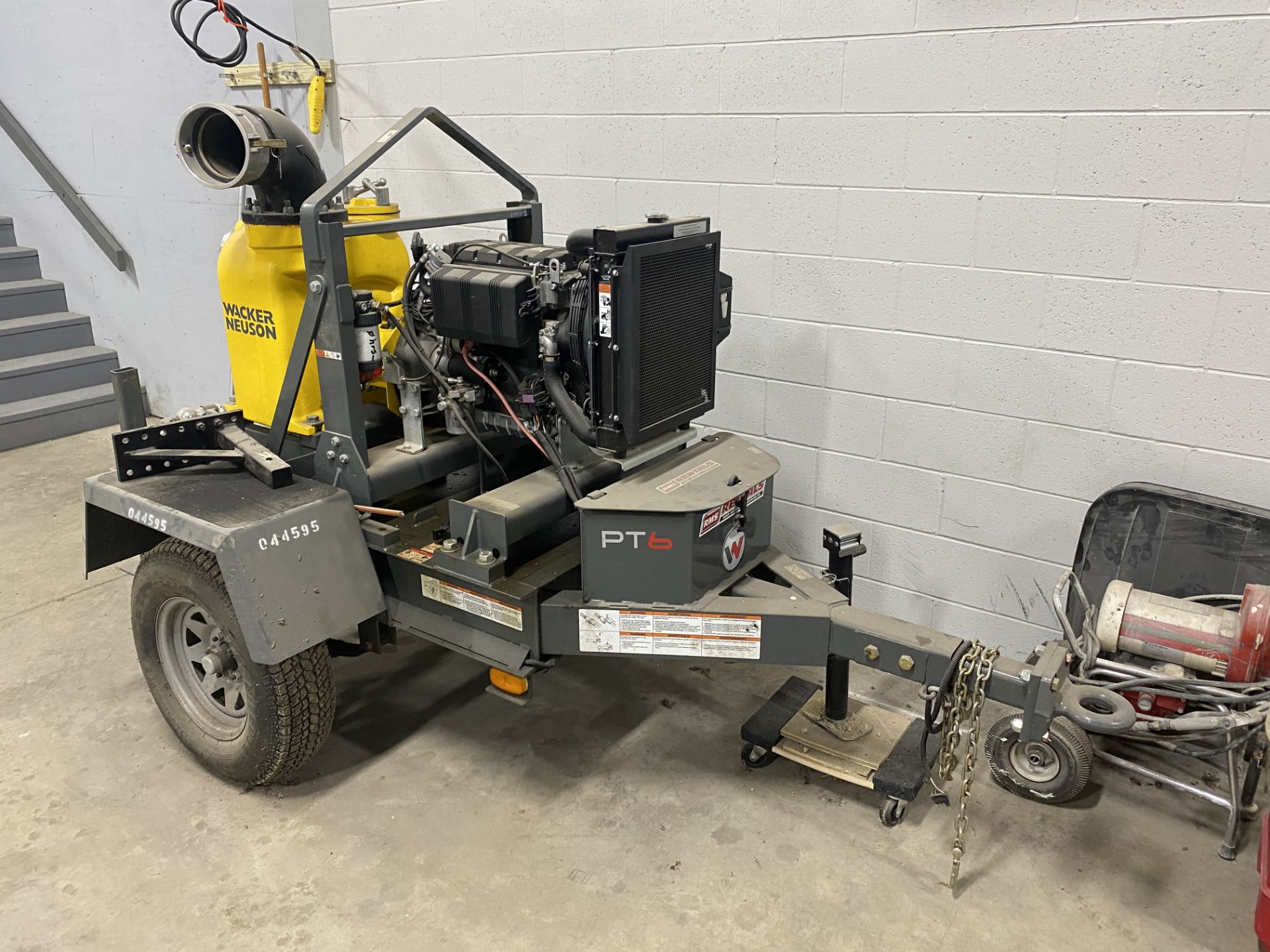 Wacker Neuson Model PT6LT Liquid Cooled 6'' Trash Pump with Kohler 4HP Trailer Mounted Diesel Engine