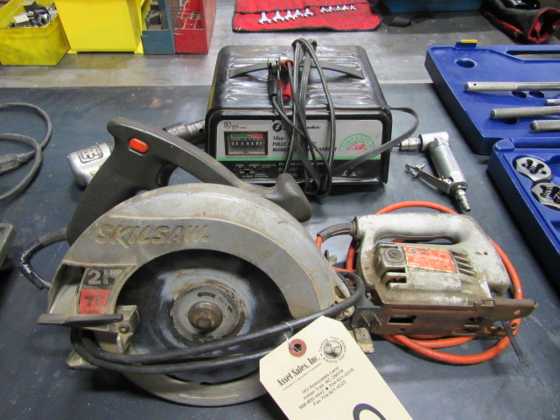 Skilsaw, Jig Saw, 10 Amp Battery Charger, (2) Pneumatic Tools