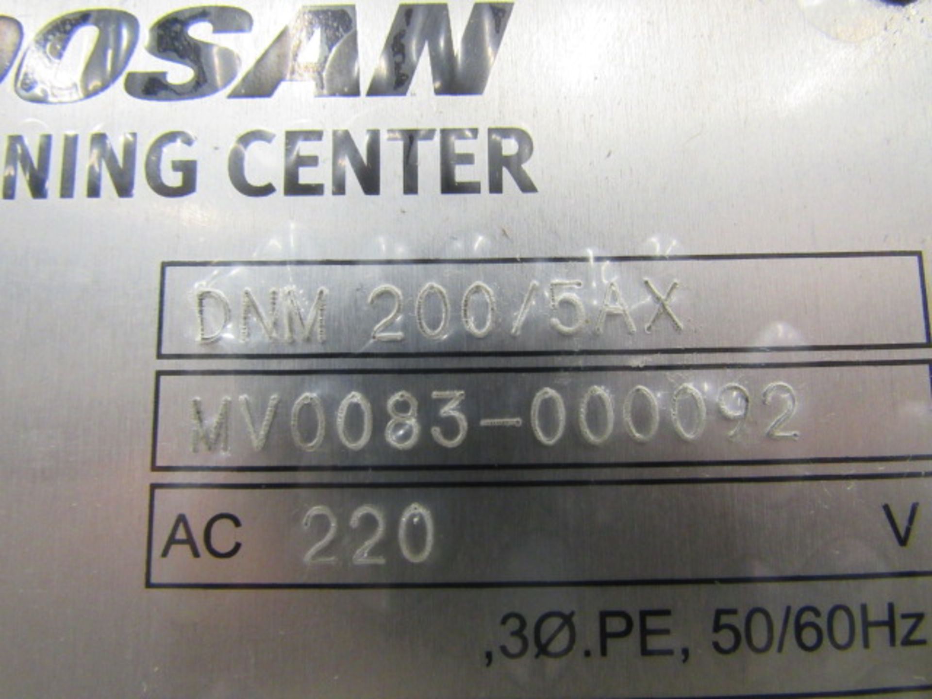 Doosan DNM200/5AX 5-Axis CNC Vertical Machining Center - Image 9 of 9