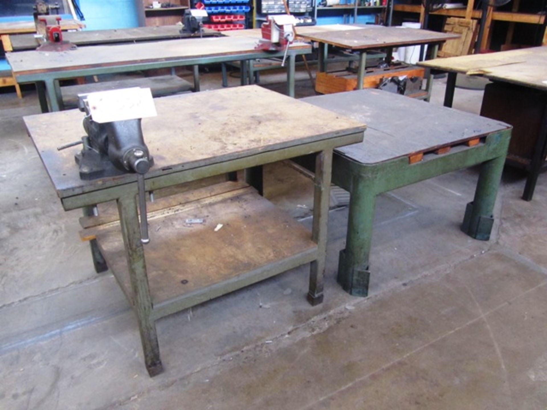 (2) Workbenches - (1) with Vise