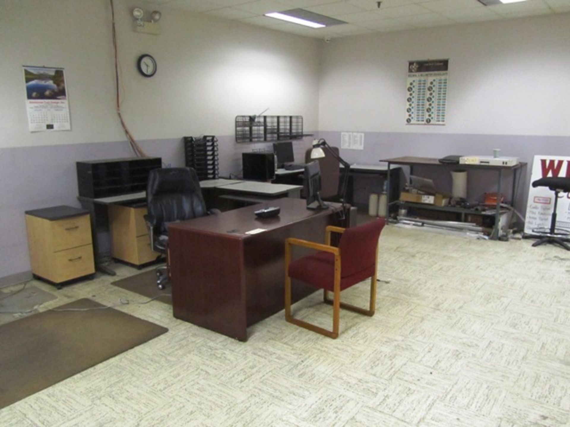 Balance of Office consisting of Desks, Chair, (2) Lateral Cabinets (no computer)