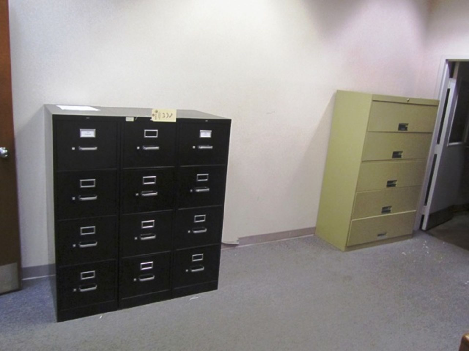 (3) 4 Drawer Vertical Filing Cabinets, (1) 5 Drawer & (1) 3 Drawer Lateral Filing Cabinets