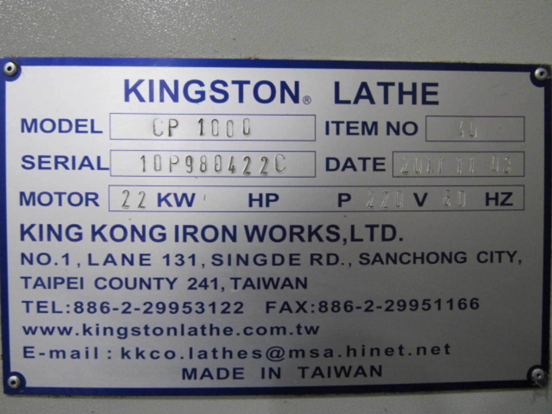 Kingston CP1000 Flatbed CNC Chucker - Bild 7 aus 7