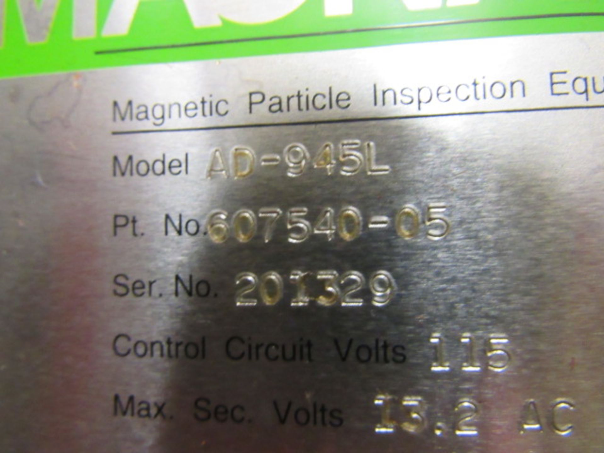 Magnaflux Model AD945L Magnetic Particle Inspection Machine - Image 5 of 7