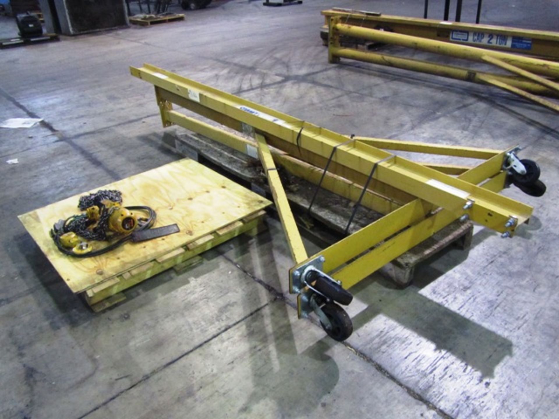 Spanco 1 Ton Portable Gantry Crane with Harrington Pneumatic Hoist