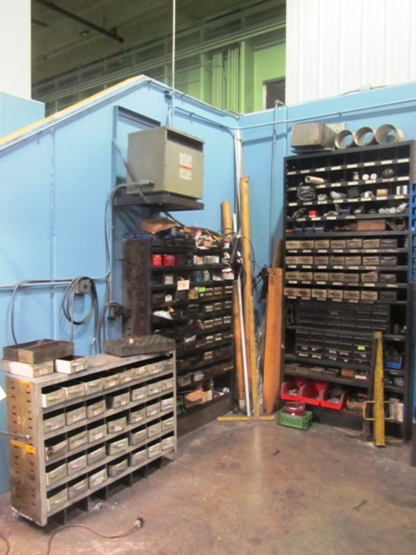 (3) Nut & Bolt Type Tool Storage Cabinets with Assorted Nuts, Bolts, Elbows, Anchors, Etc