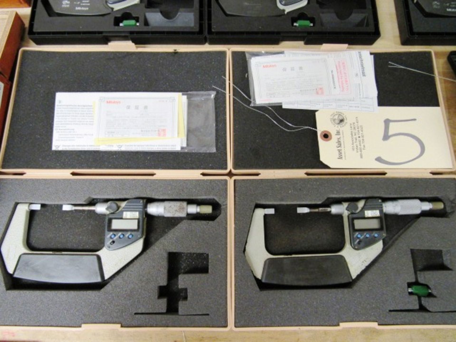 (2) Mitutoyo 1'' - 2'' Digital Micrometer Blades