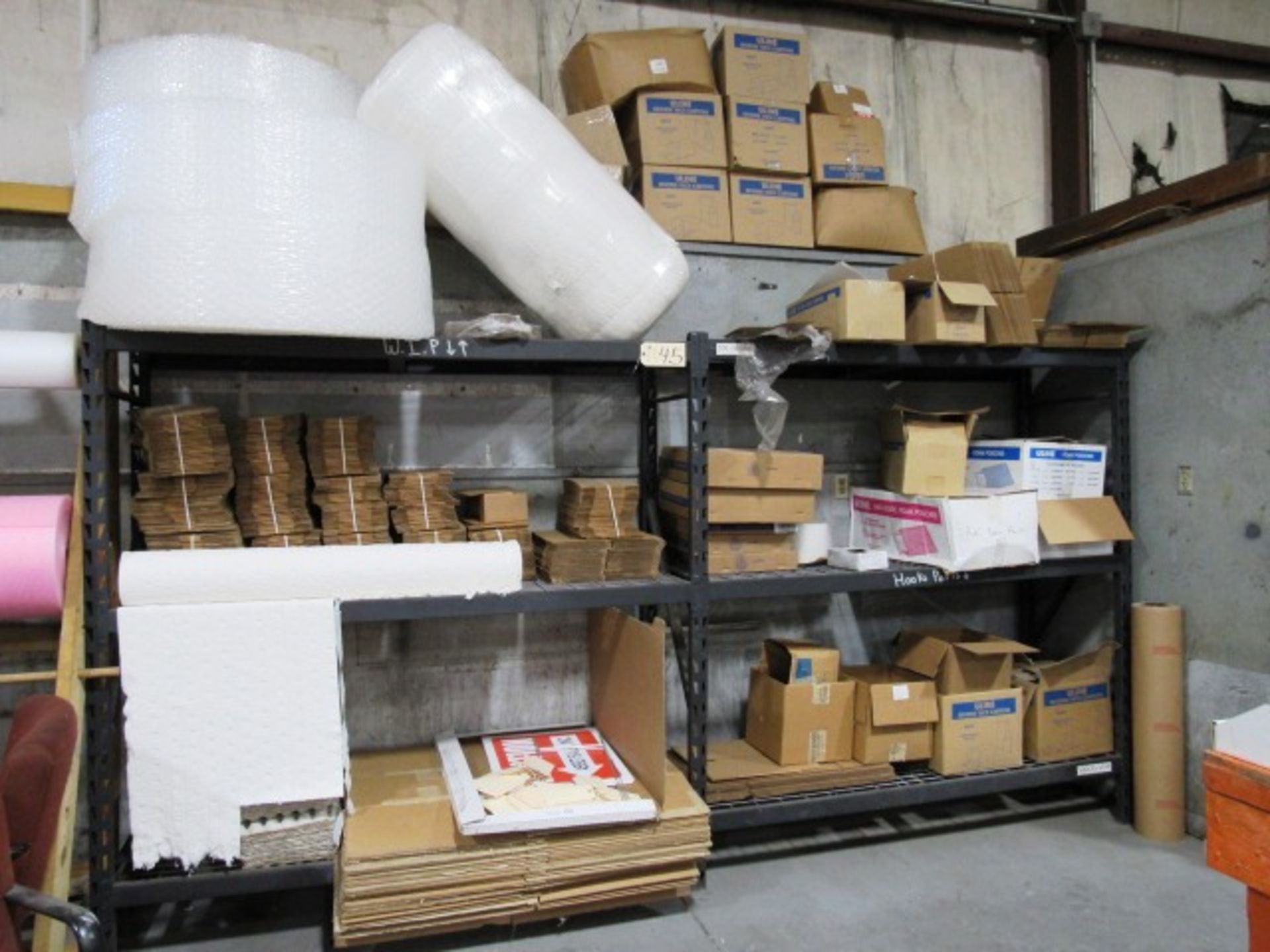 (2) Rack & Contents consisting of Shipping Supplies