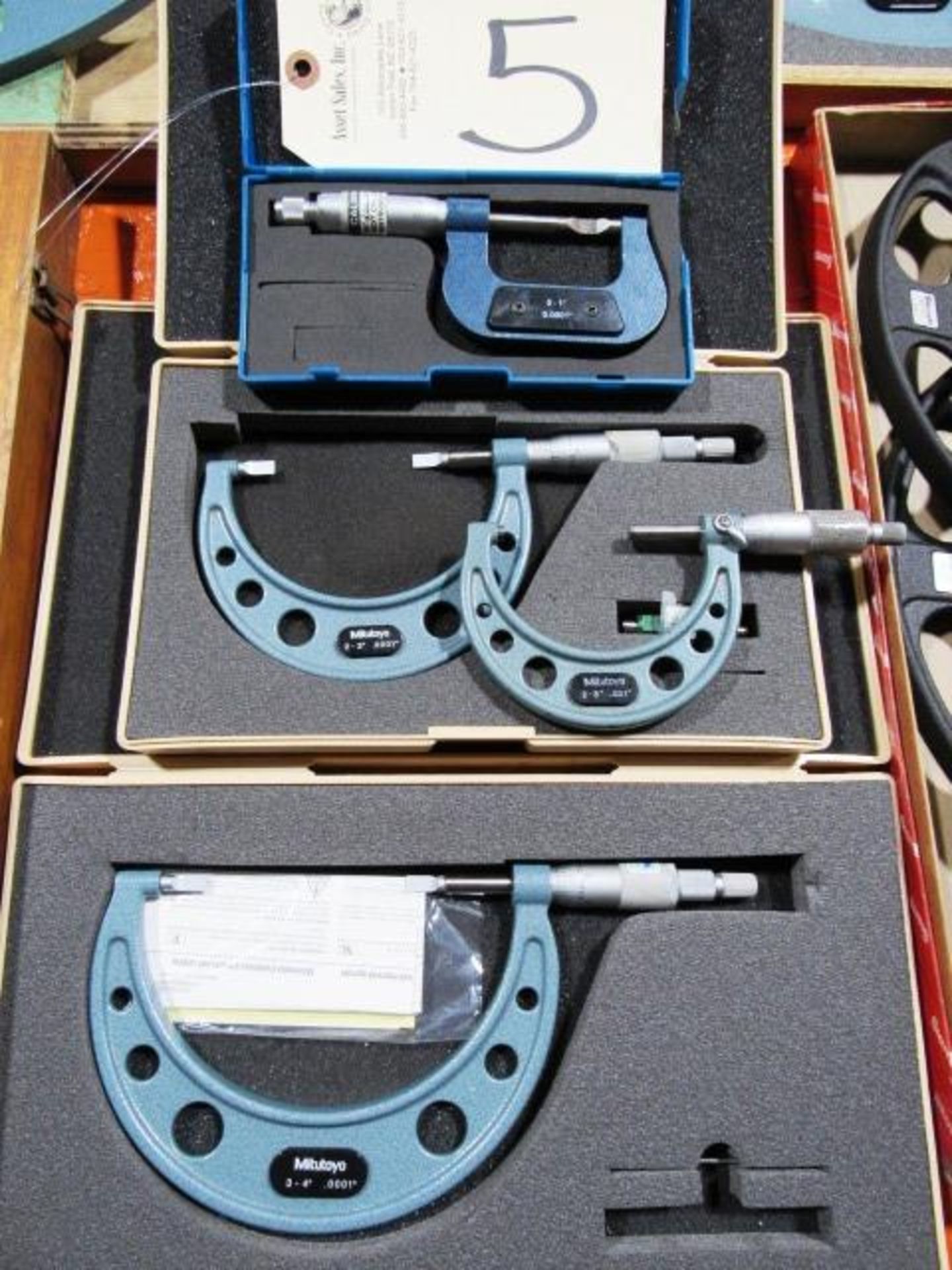 (4) Mitutoyo Blade Micrometers