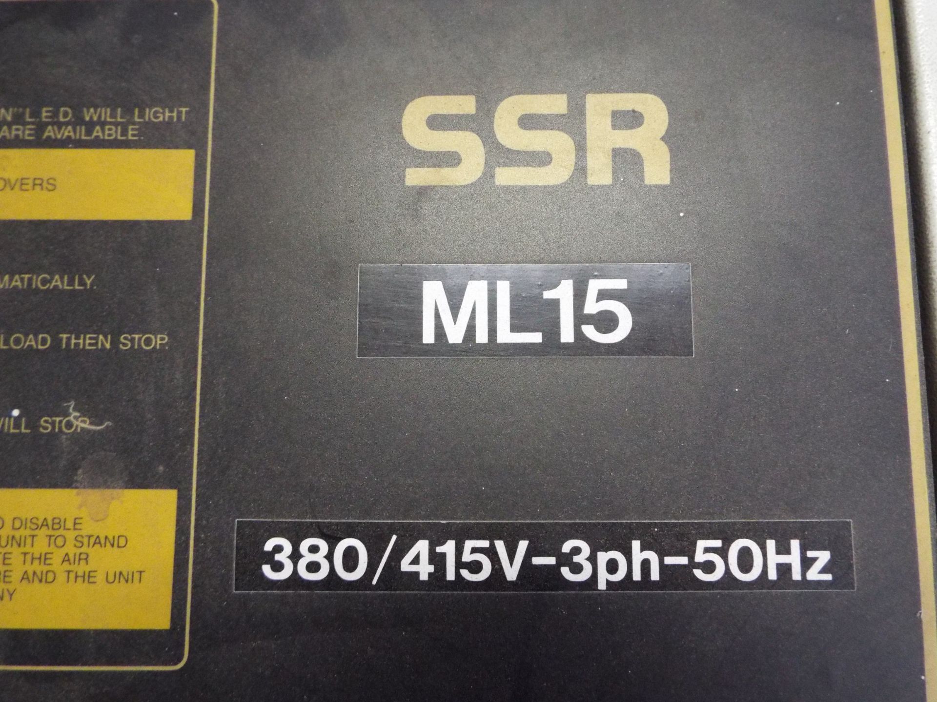 Ingersoll Rand SSR ML15 Compressor,Rednal Air Receiver & Ingersoll Rand Oil Separator - Image 2 of 11