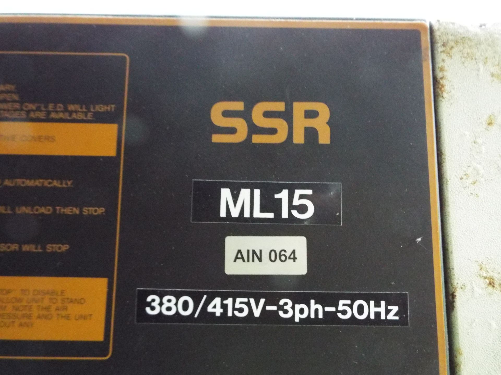 Ingersoll Rand SSR ML15 Compressor. - Image 4 of 5