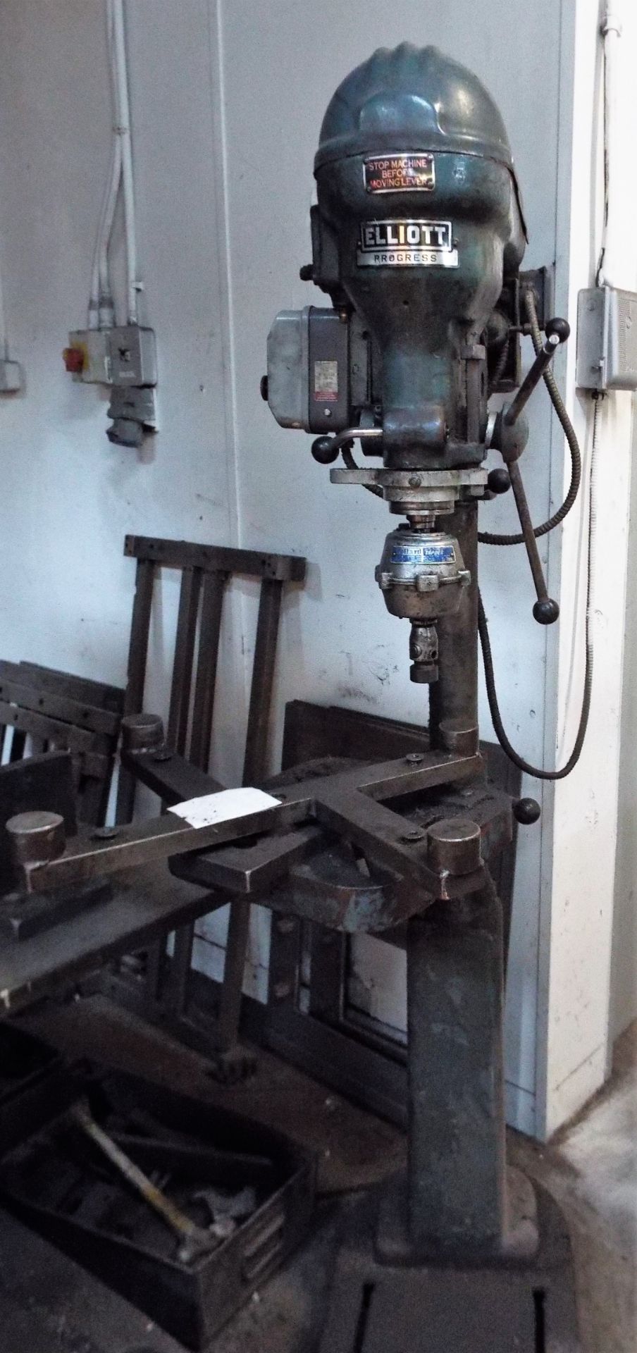 ELLIOTT PEDESTAL DRILL WITH POLLARD ATTACHMENT