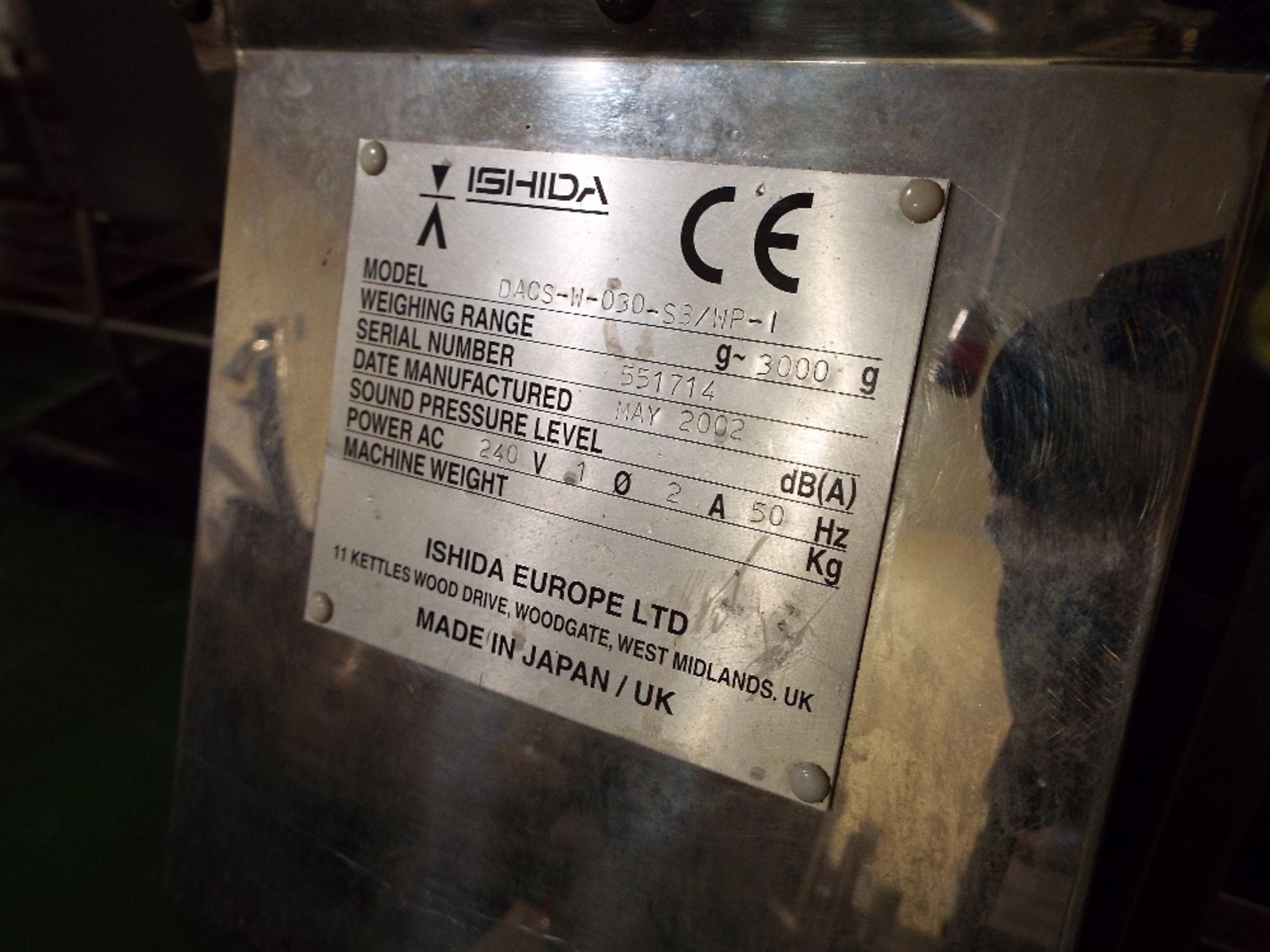Ishida Weigh Checker & Safeline Metal Detector - SPARES REPAIR - Image 2 of 6