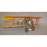A superb Sopwith Camel World War 1 biplane model by Authentic Models in 1:16 scale, overall wingspan
