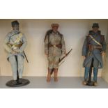 2 unboxed customised Dragon WW1 French soldier figures in 1:6 scale together with a customised