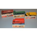 4 boxed vintage Dinky die-cast models; #501 Foden Diesel 8-Wheel wagon, #503 Foden Flat Truck  #