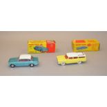 2 Dinky Toys: #135 Triumph 2000 and #193 Rambler Cross Country Station Wagon, overall appear G/VG