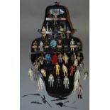 40 Star Wars figures which includes R2-D2, Boba Fett, Sy Snootles etc along with 10 weapons and