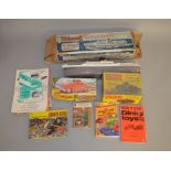 3 boxed Toys including a Marx battery operated Cap Firing Tank, appears G, a Tri-ang Ocean Liner R.