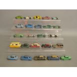 24 unboxed playworn Dinky Toys, mostly saloon and racing cars although does include a 190 Caravan