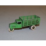 A most unusual unboxed playworn vintage diecast three wheel Market Gardeners Wagon, unbranded