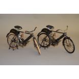 Two unboxed Indian Camelback motorised cycle models in 1/6th scale, both appear G+/VG. (2)