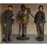 3 unboxed customised Dragon soldier figures in 1:6 scale including World War One German Army Medic