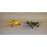 Two unboxed aircraft models including a scarce 1970's KeilKraft Control Line Hurricane and a Cox