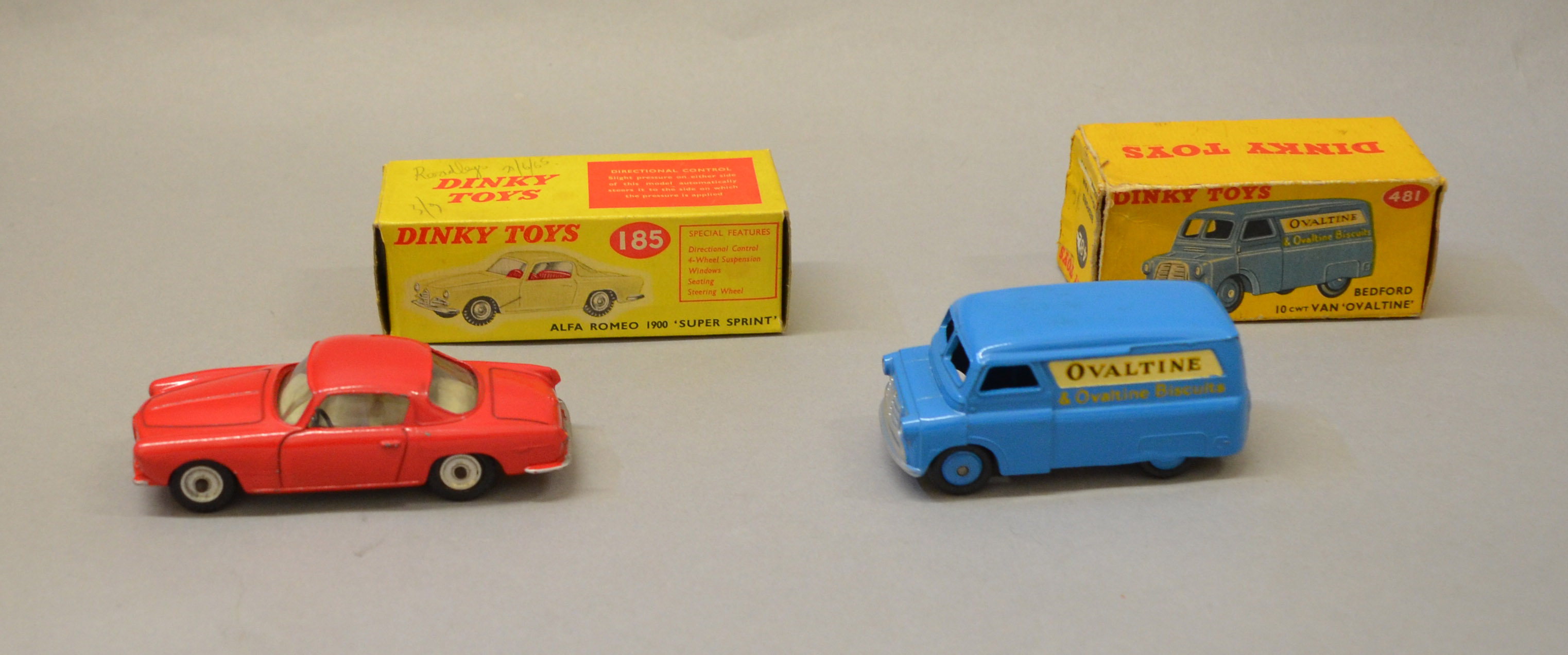 Three Dinky Toys Bedford 10CWT vans, comprising a No. 480 'Kodak', a No