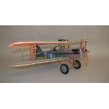 A most impressive 1:16 scale model of an S.E.5a Biplane. This radio control model, lacking engine,