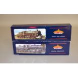 OO Gauge. 2 boxed Bachmann BR lined black Standard Class 4MT Steam Locomotives with BR1B Tenders,