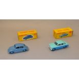 2 boxed Dinky Toys: 166 Sunbeam Rapier Saloon and 181 Volkswagen Beetle, overall G+/VG in G+
