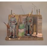 A very well constructed  WWI Trench model approximately 51cm wide together with two customised