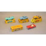 4  boxed Dinky Toys: #238 Jaguar type D Racing Car, #182 Porsche 356A Coupe, #109 Austin Healey