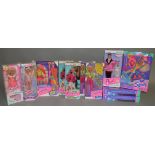 10 boxed Sindy dolls by Hasbro, including; Climbing Sindy, Showjumper etc, with a 'Paul' doll aslo