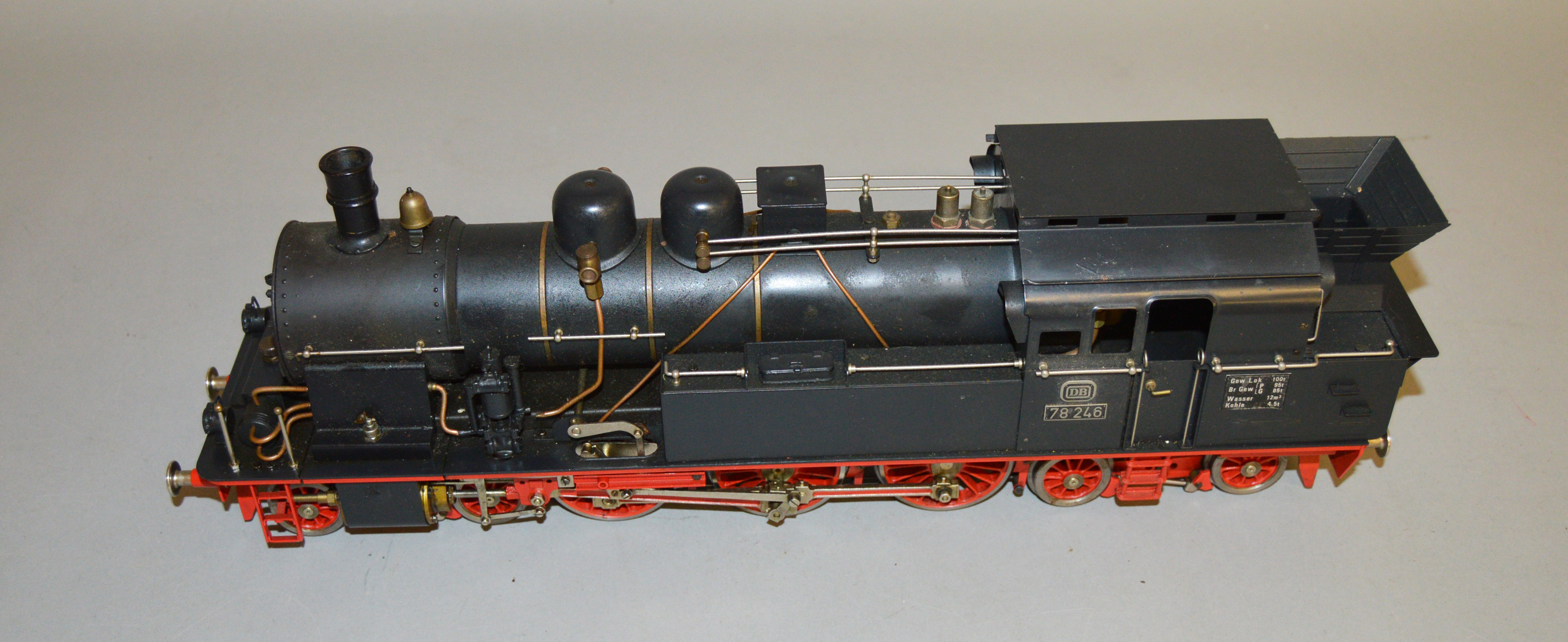 Gauge 1. A live steam Aster Deutsche Bahn 4-6-4 Tank Locomotive '78246' in black. This unboxed model