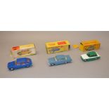 3 boxed Dinky Toys: 186 Mercedes Benz 220 SE, 189 Triumph Herald, and 166 Renault R16. Models