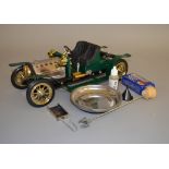 An unboxed scarce version of the Mamod live steam S.A.1 Roadster car in Brooklands Green. We are