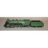 Gauge 1. A live steam 4-6-2 Locomotive with Tender in green Royal Bavarian State Railways livery,