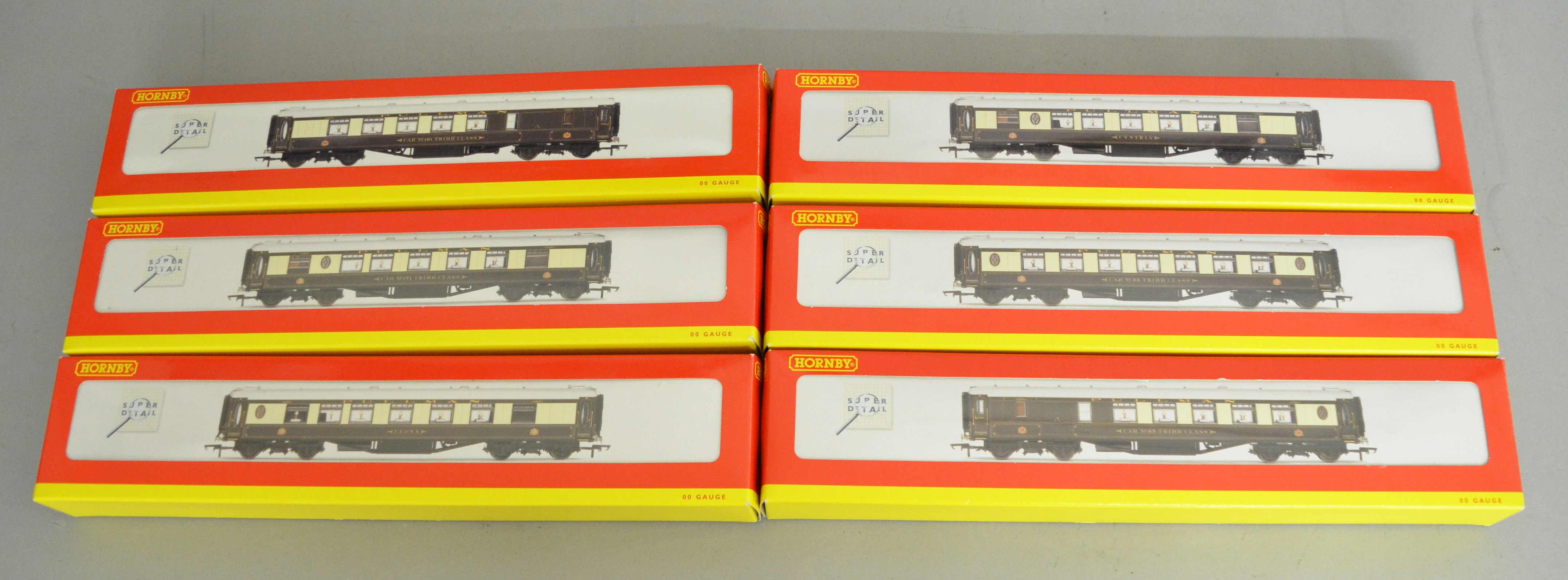 OO Gauge. 6 boxed Hornby Pullman 1st and 3rd Class Coaches of various types including Parlour Cars