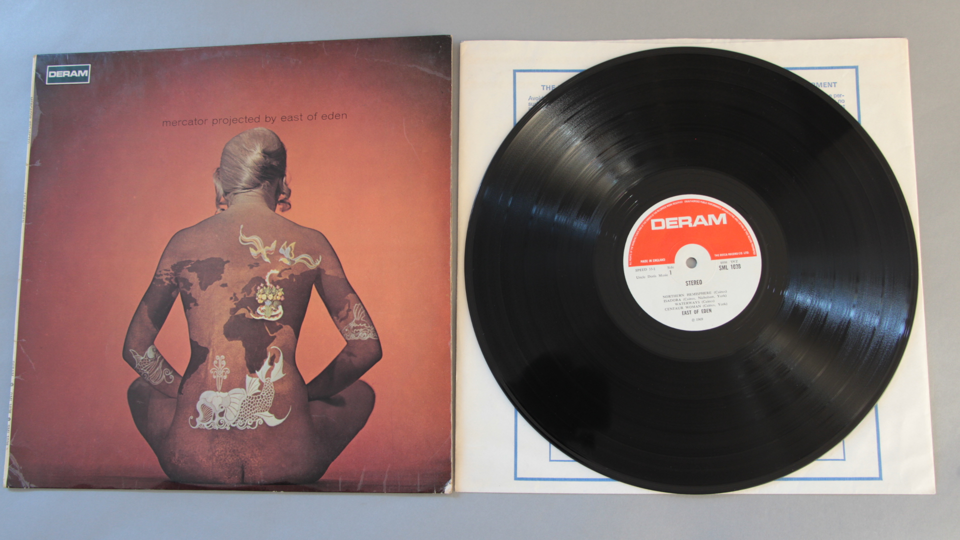 East of Eden Mercator Projected first LP SML 1038 stereo red/ white label Deram large logo including