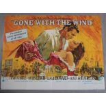 Gone with the Wind Re-release British quad film poster with art but Terpning featuring Clark Gable