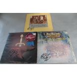 Rick Wakeman three signed LPs each signed in black marker pen to cover - The Six Wives of Henry