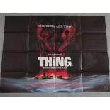 "The Thing" X certificate John Carpenter directed British Quad film poster in excellent folded
