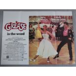 Grease original 1978 style B UK Quad film poster starring Olivia Newton John as Sandy and John
