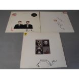 Pet Shop Boys three signed LPs including Behaviour PCSD 113 signed by Chris Lowe and Neil Tennant to