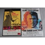 Clint Eastwood lot including The Eiger Sanction folded British one sheet with art by Mascii (27 x 40