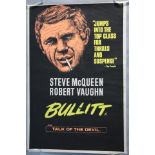 Bullitt 1968 rare rolled condition British double-crown film poster picturing Steve McQueen
